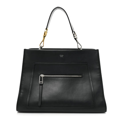 Fendi Vitello Century Opaco F is Fendi Regular Runaway Satchel Black 1 of 22
