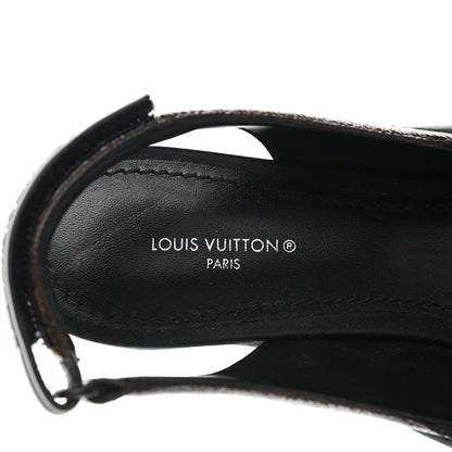 Louis Vuitton Monogram Call Back Sling Back Pumps 37.5 Black 7 of 8