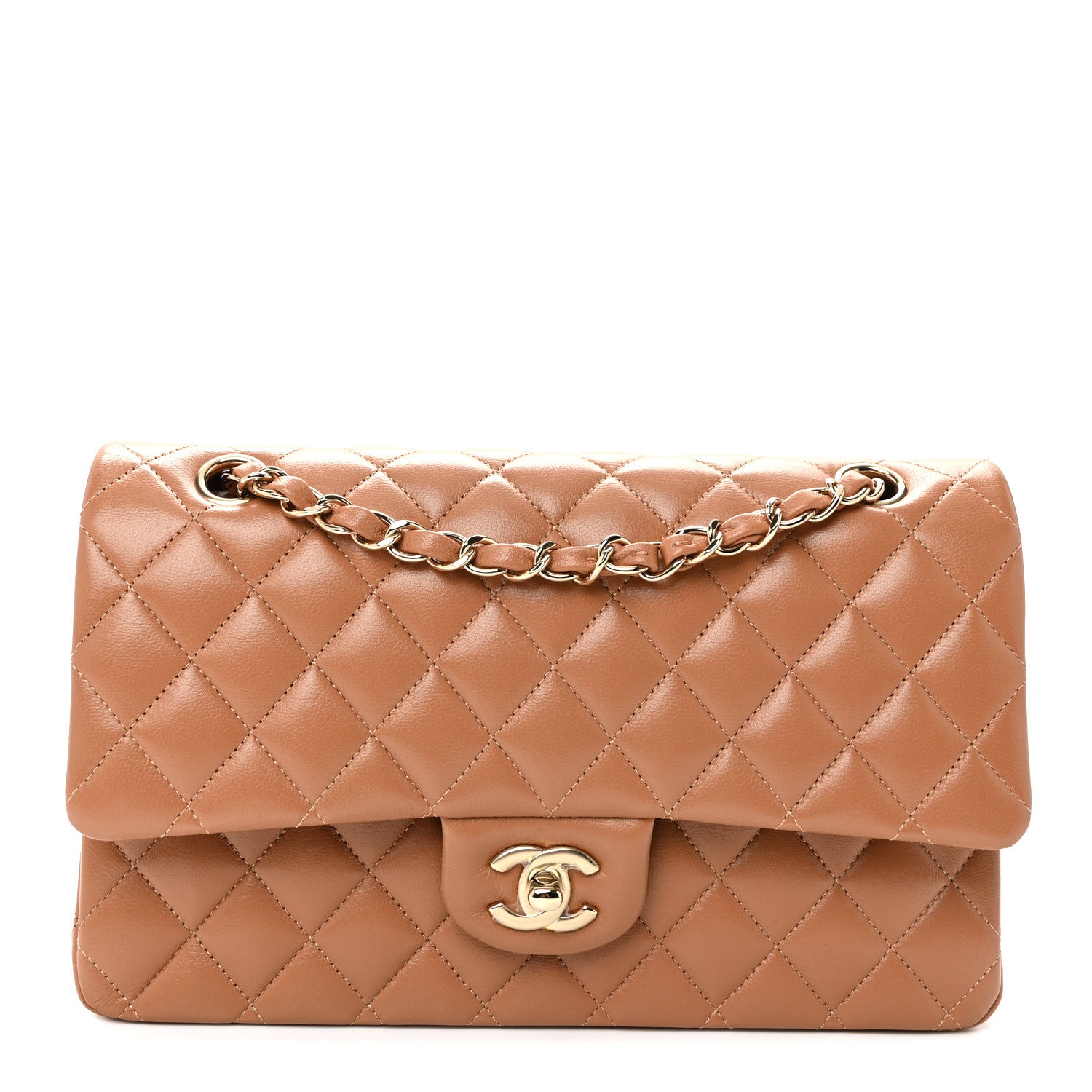 Chanel Lambskin Quilted Medium Double Flap Brown 1 of 10