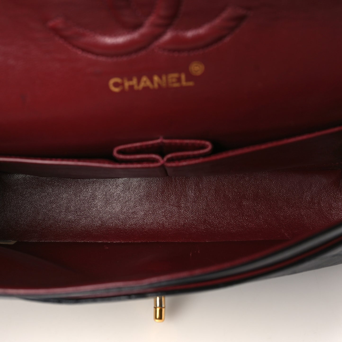 Lambskin Quilted Medium Double Flap Black