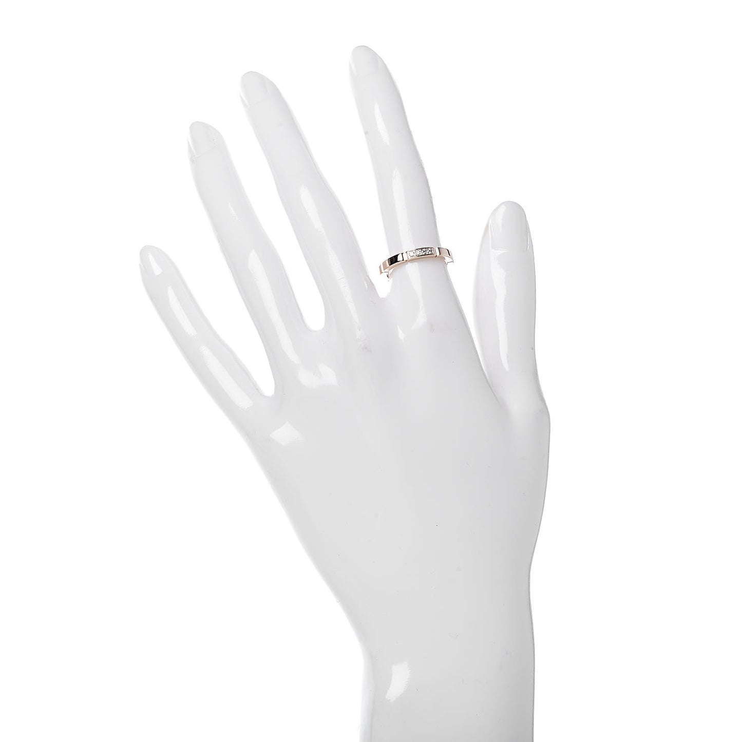 18K Pink Gold Diamond Maillon Panthere Wedding Band Ring 50 5.25