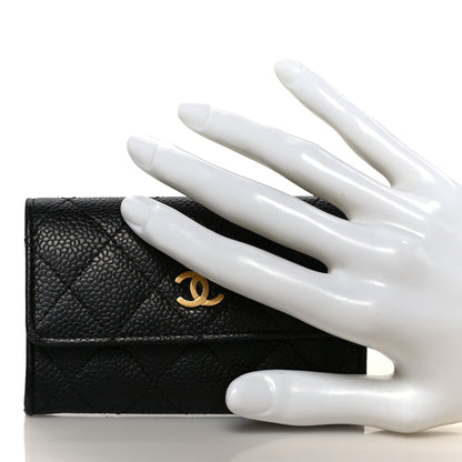 Chanel Caviar Quilted Flap Card Holder Wallet Black 2 of 9