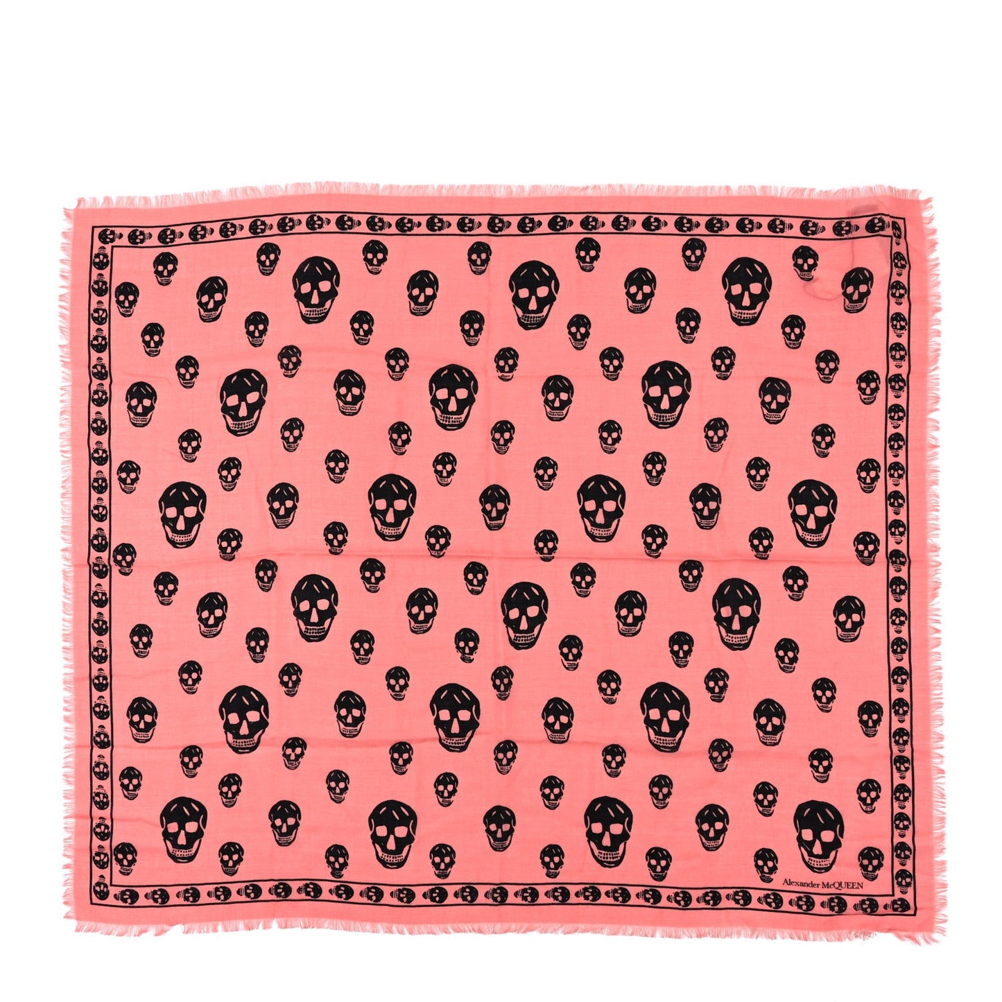 Silk Chiffon Skull Scarf Pink