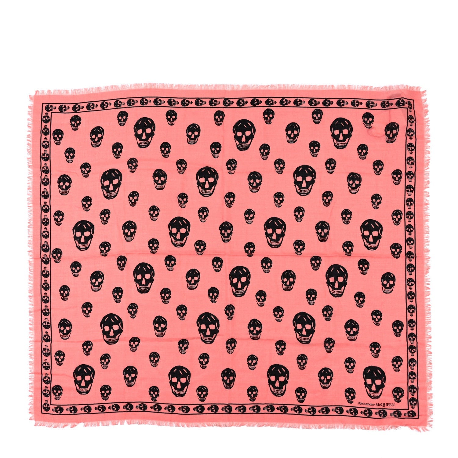 Alexander McQueen Silk Chiffon Skull Scarf Pink 1 of 3