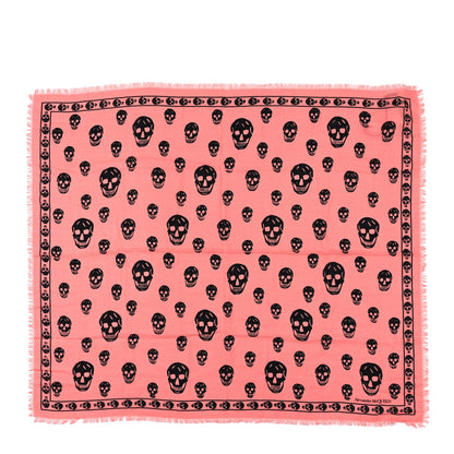 Alexander McQueen Silk Chiffon Skull Scarf Pink 1 of 3