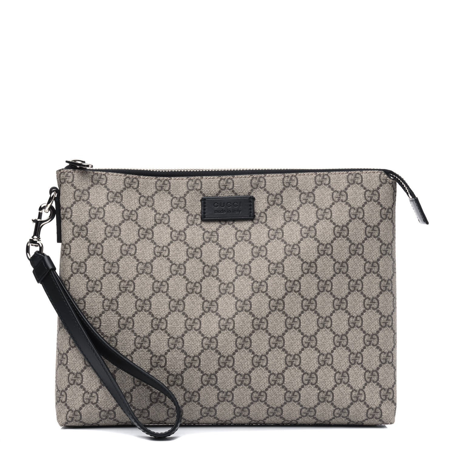 Gucci GG Supreme Monogram Mens Wristlet Black 1 of 4