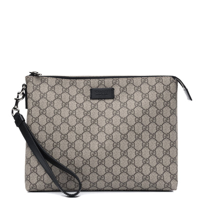 Gucci GG Supreme Monogram Mens Wristlet Black 1 of 4