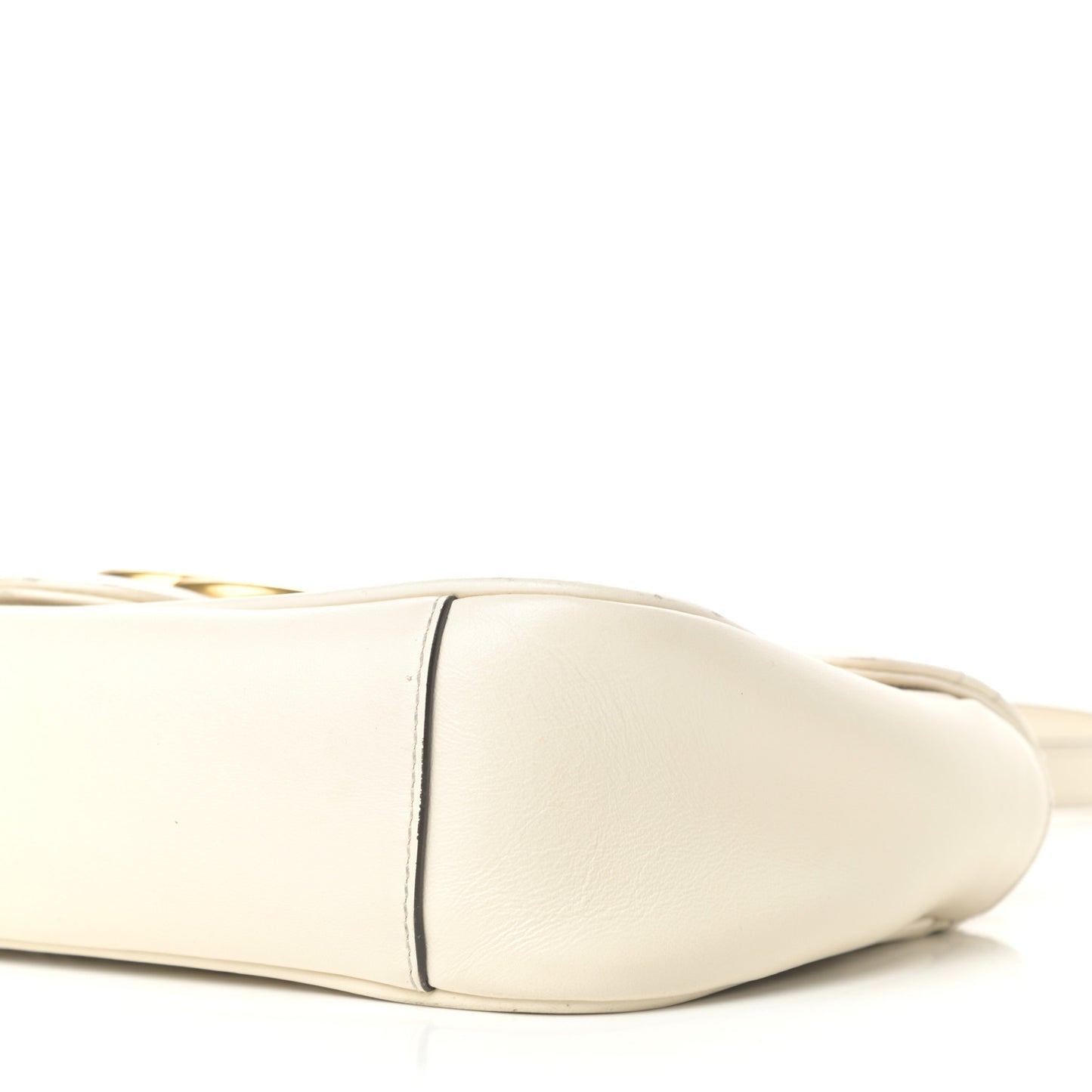 Calfskin Matelasse Small GG Marmont Shoulder Bag White