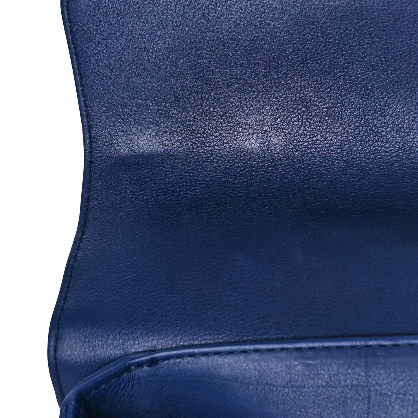 Calfskin Quilted Small Gold Top Handle Flap Blue
