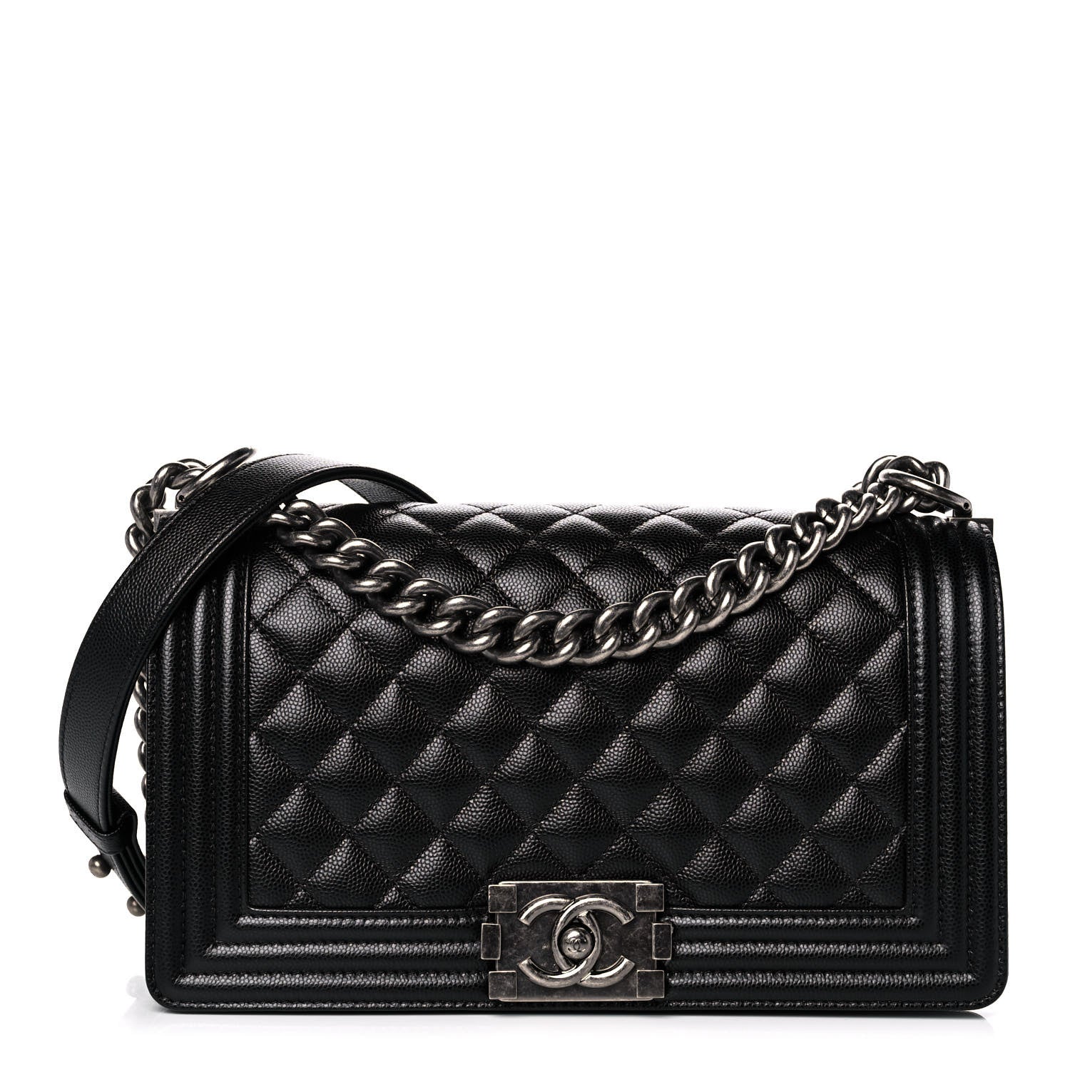 Chanel Caviar Quilted Medium Boy Flap Black 1 of 12