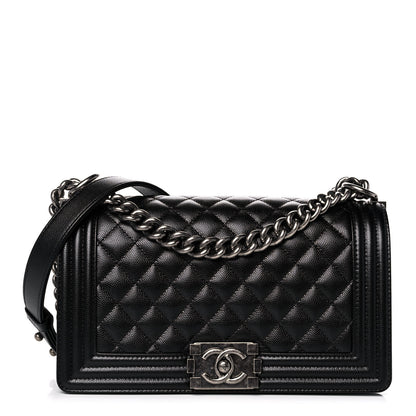 Chanel Caviar Quilted Medium Boy Flap Black 1 of 12