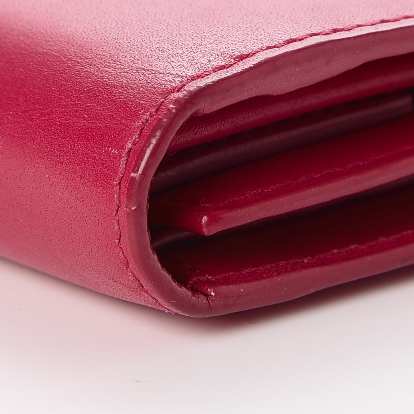 Calfskin Trifold Wallet Pink