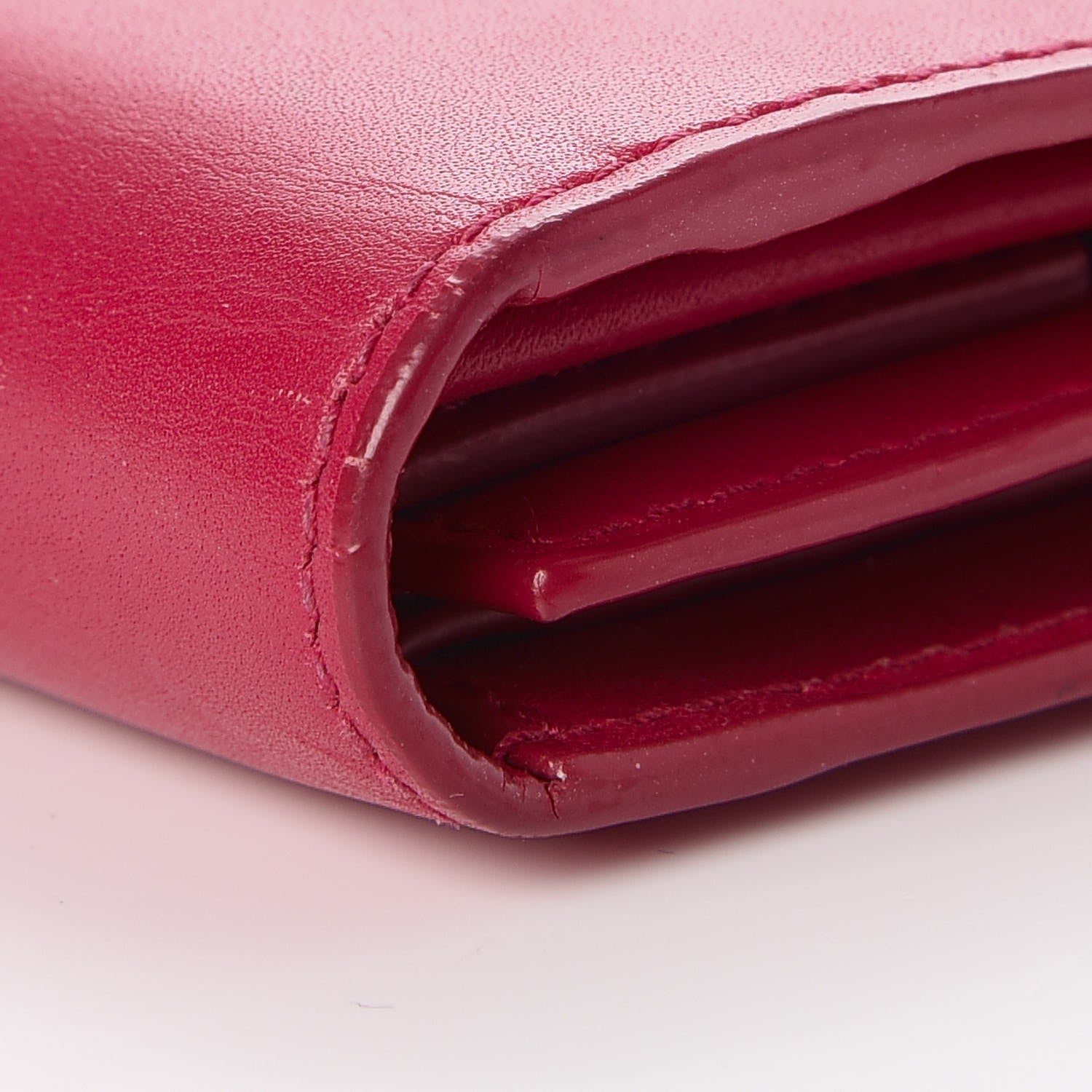 Saint Laurent Calfskin Trifold Wallet Pink 13 of 15