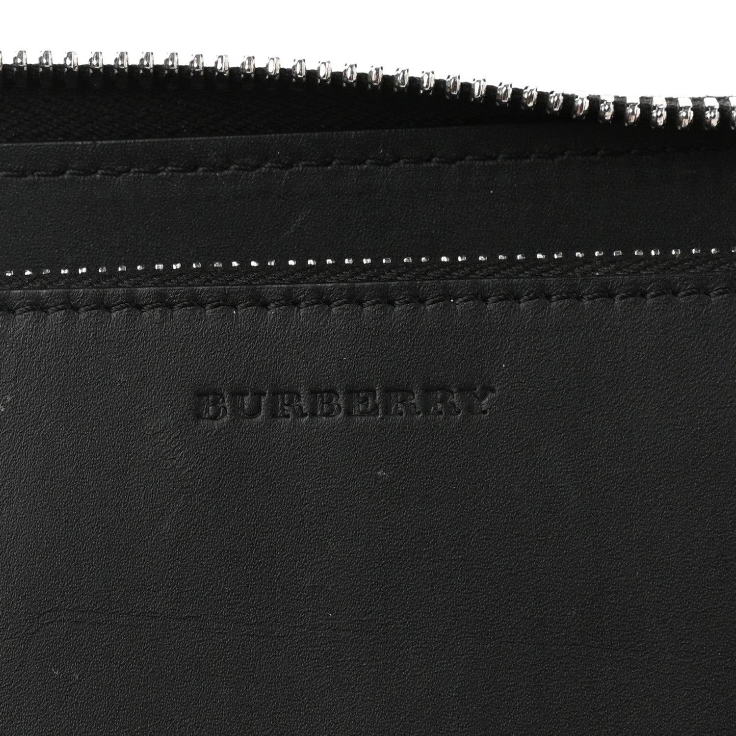 Burberry London Grainy Calfskin Renfrew Long Zip Around Wallet Black 6 of 11