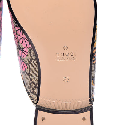 Gucci GG Supreme Monogram Bengal Womens Princetown Slippers 37 Beige Crop Pink 8 of 11