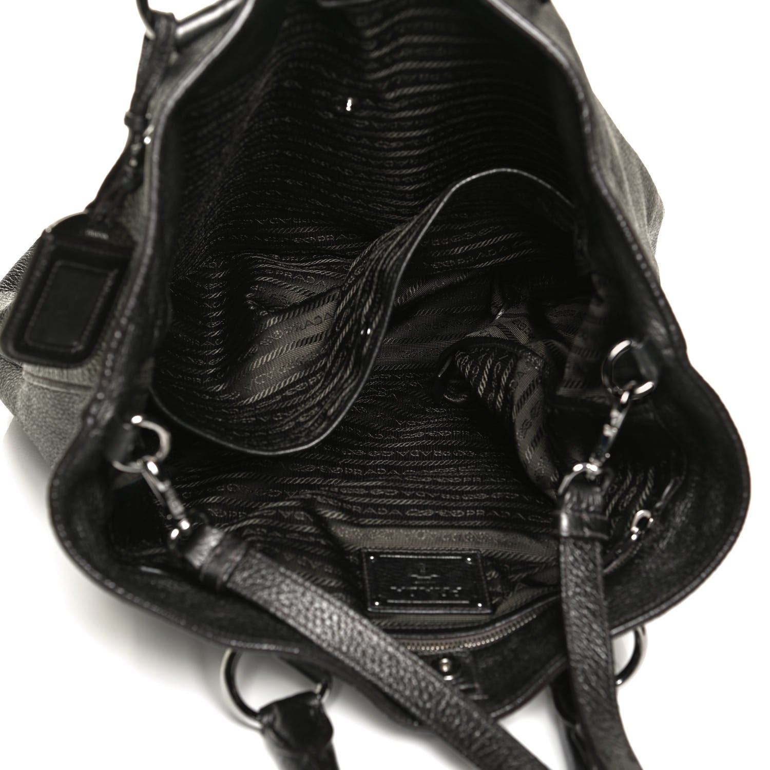 Prada Vitello Daino Shopping Tote Piombo Mordore 9 of 12
