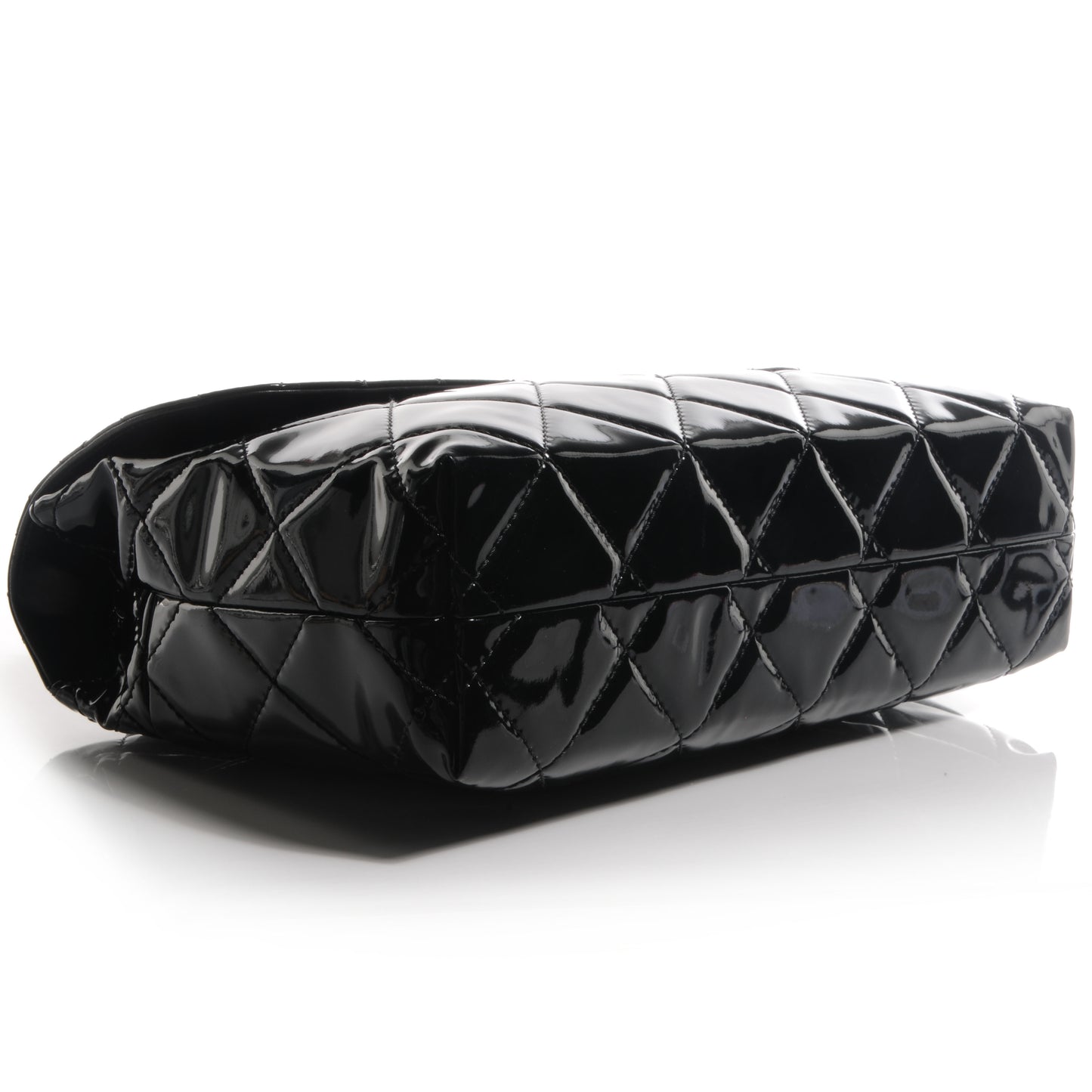 Vinyl Quilted In the Business Flap Bag Black