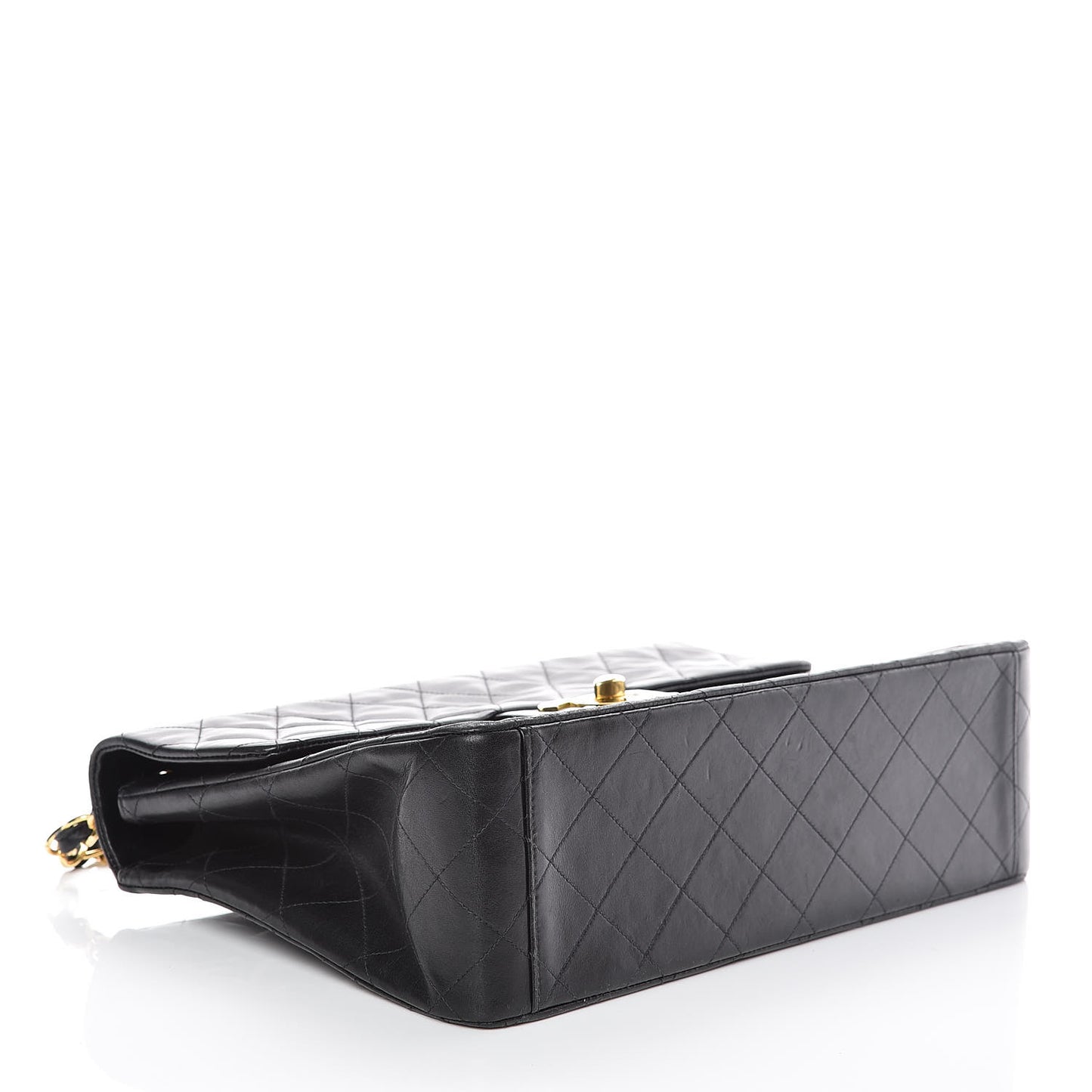 Lambskin Quilted XL Jumbo Single Flap Black