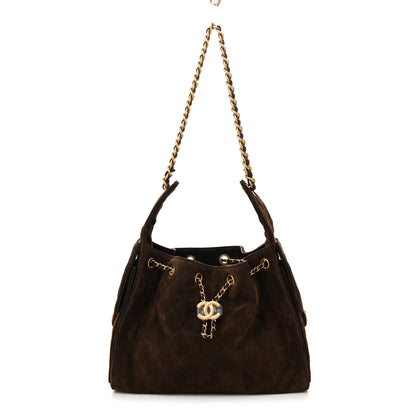 Chanel Suede Quilted Small Chanel 25 Handbag Dark Brown 1 of 10