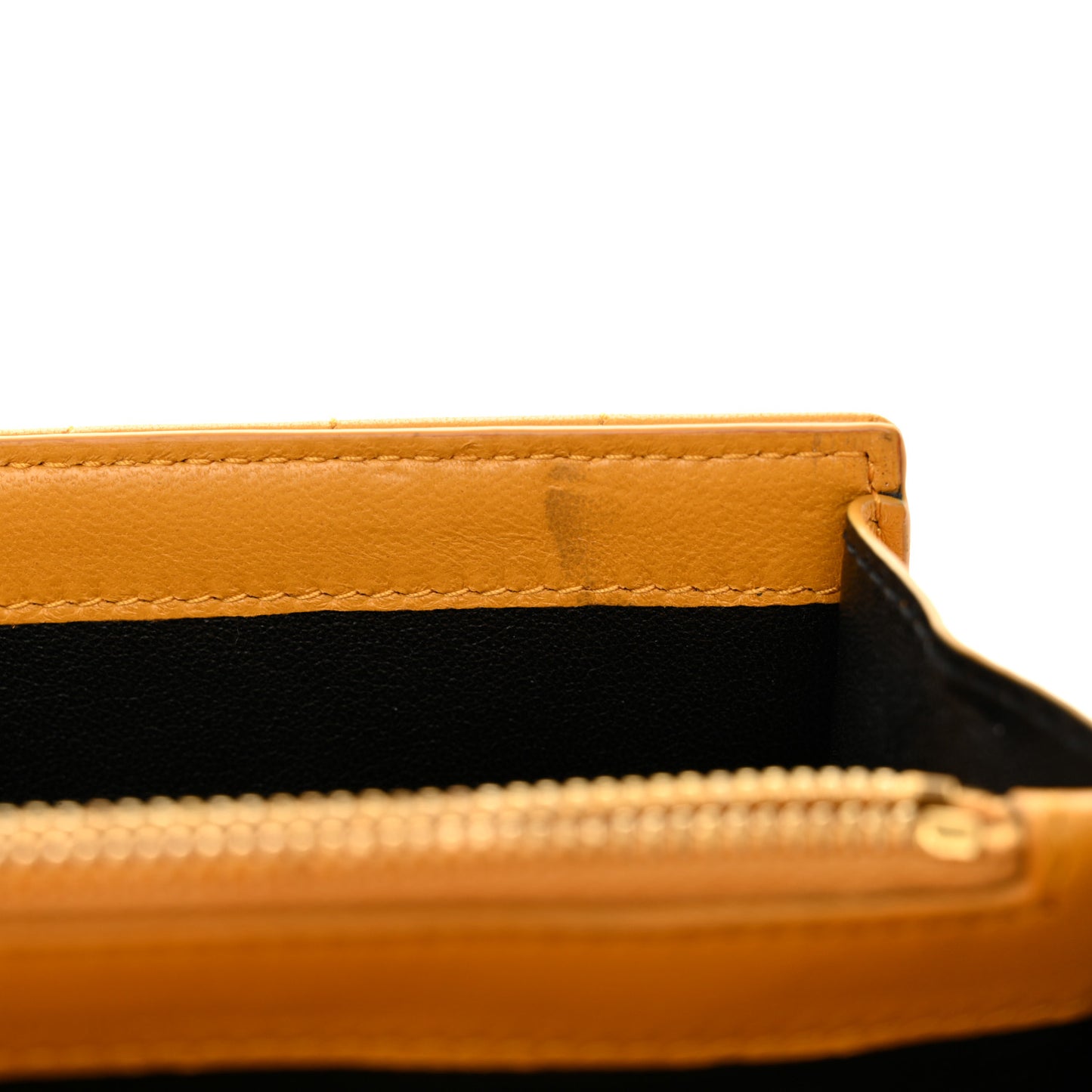 Lambskin Carre Quilted Cassandre Chain Wallet Saffran