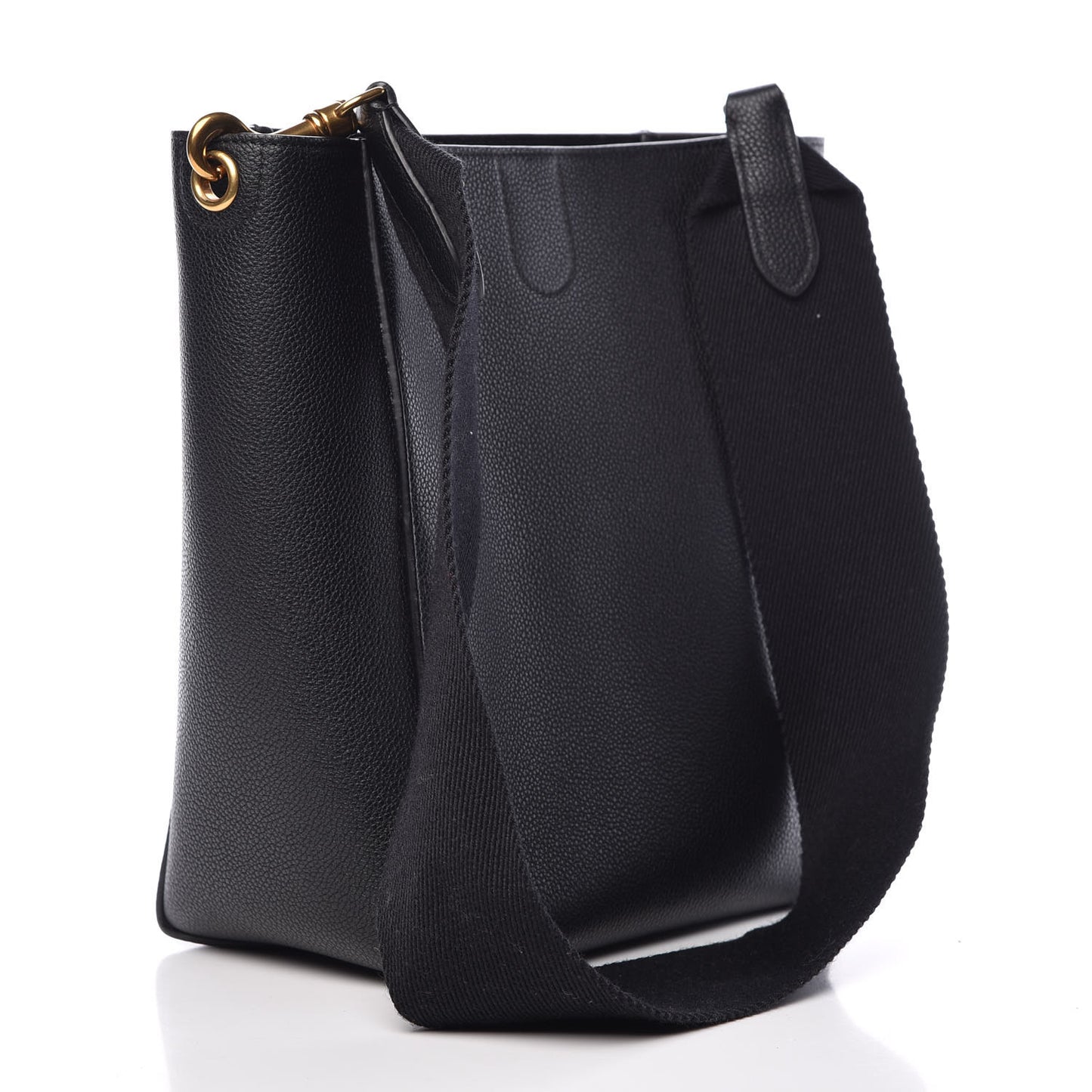 Soft Grained Calfskin Small Sangle Bucket Bag Black
