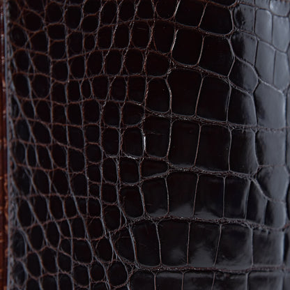 Chanel Shiny Crocodile Top Handle Tote Chocolate 11 of 19