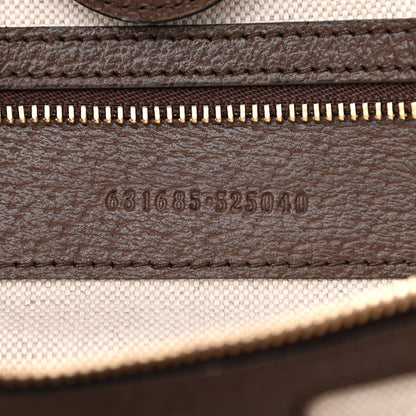 Gucci Monogram Jumbo GG Textured Dollar Calfskin Web Medium Ophidia Shopping Tote Camel Ebony 7 of 10