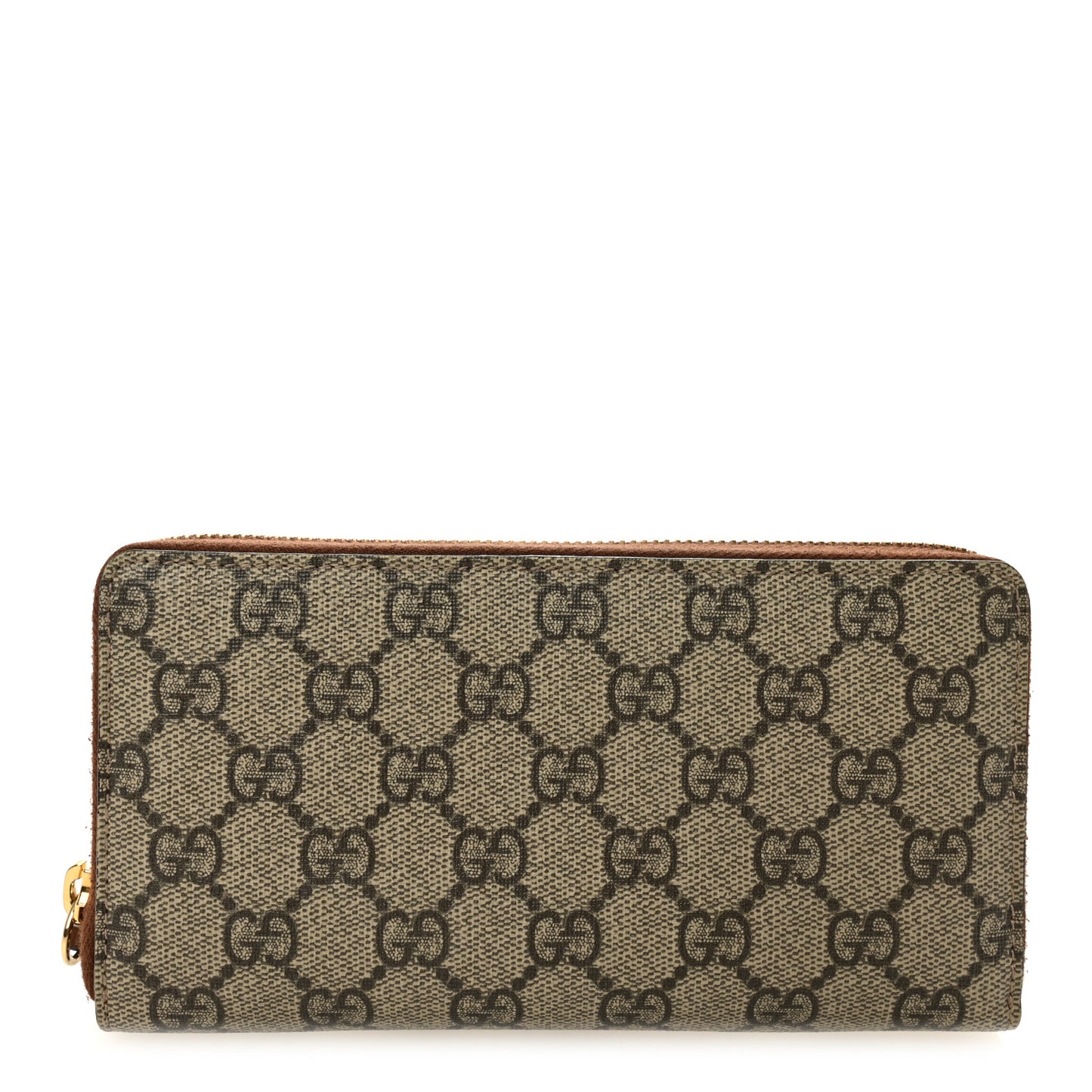 GG Supreme Monogram Cuoio Toscano Zip Around Wallet Beige Ebony Cuir