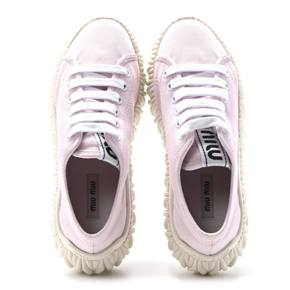 Miu Miu Gabardine Low Top Matelasse Sneakers 35 Alabastro 2 of 8