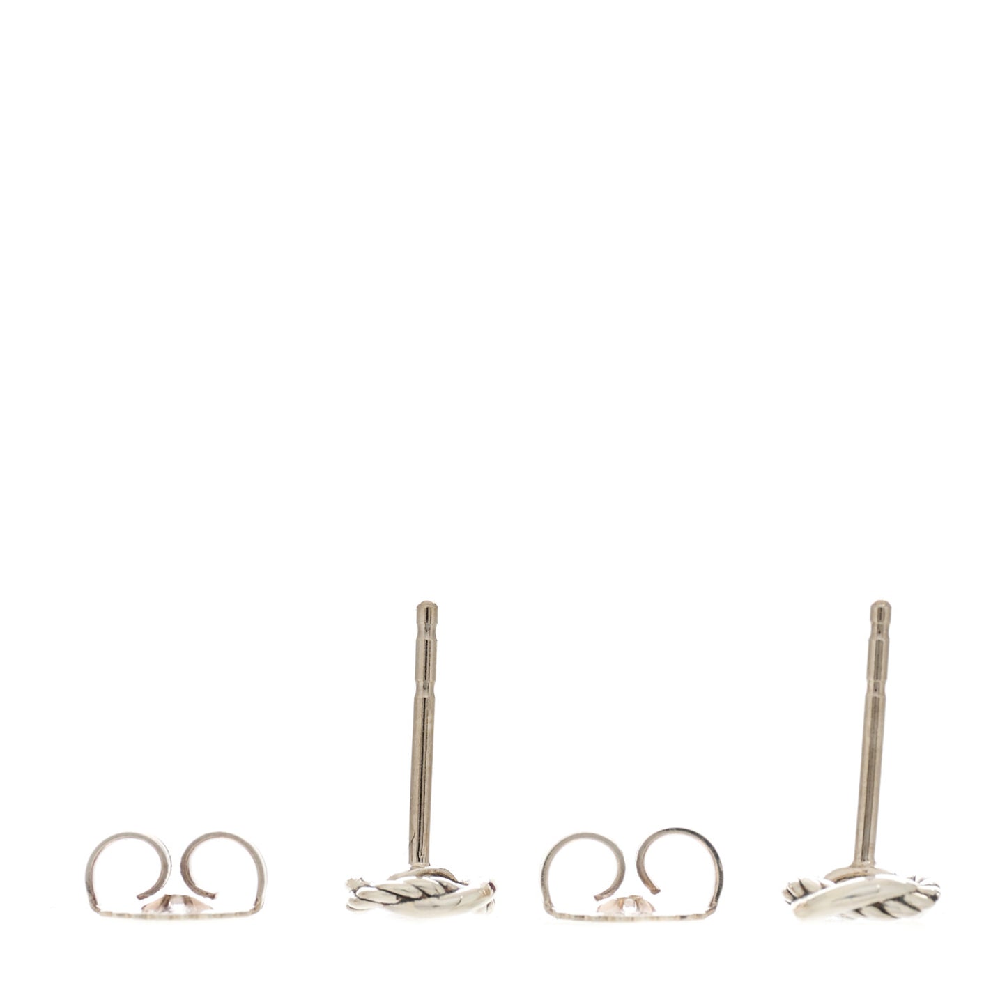 Sterling Silver Diamond 7mm Infinity Stud Earrings