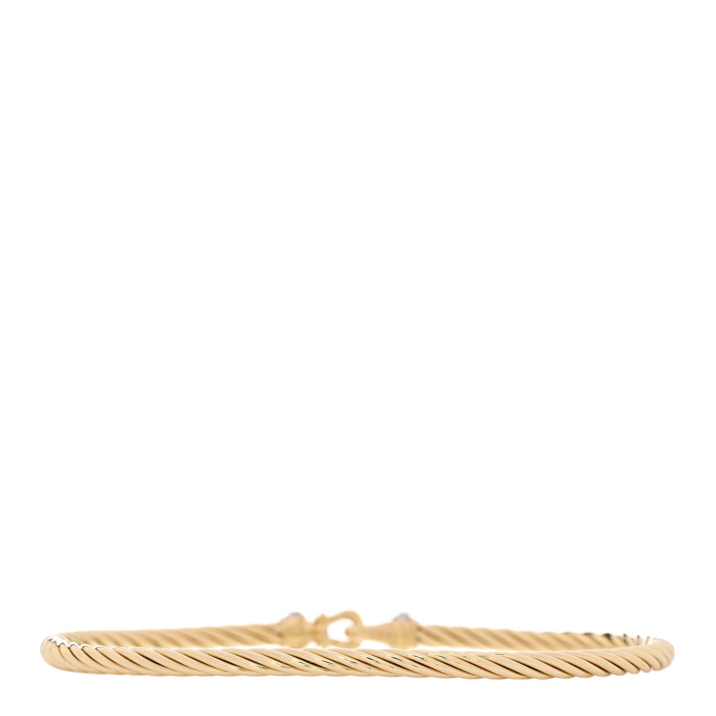 18K Yellow Gold Diamond 2.6mm Cable Collectibles Buckle Bracelet
