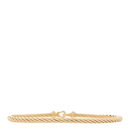 David Yurman 18K Yellow Gold Diamond 2.6mm Cable Collectibles Buckle Bracelet 2 of 4
