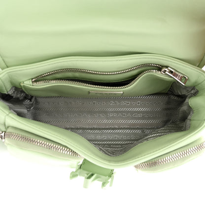 Prada Nappa Re-Nylon Double Pocket Buckle Shoulder Bag Acqua 5 of 12