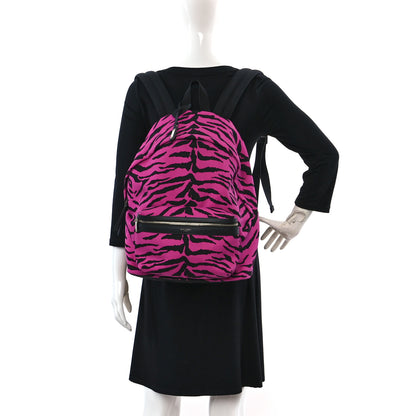 Saint Laurent Canvas Zebra Print City Backpack Pink Black 2 of 8