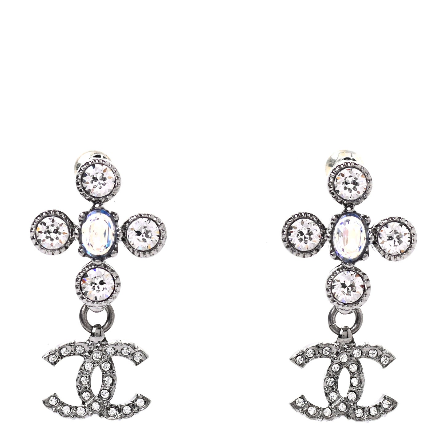 Ruthenium Crystal CC Drop Earrings