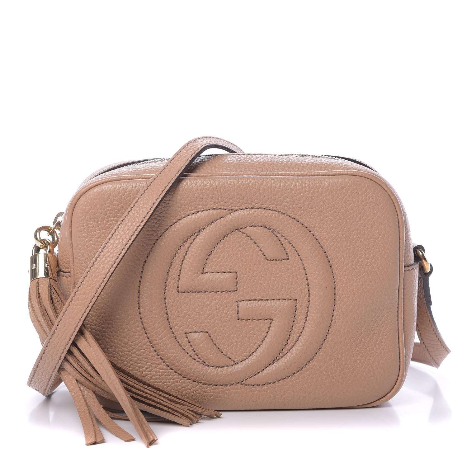 Gucci Pebbled Calfskin Small Soho Disco Bag Camelia 1 of 12