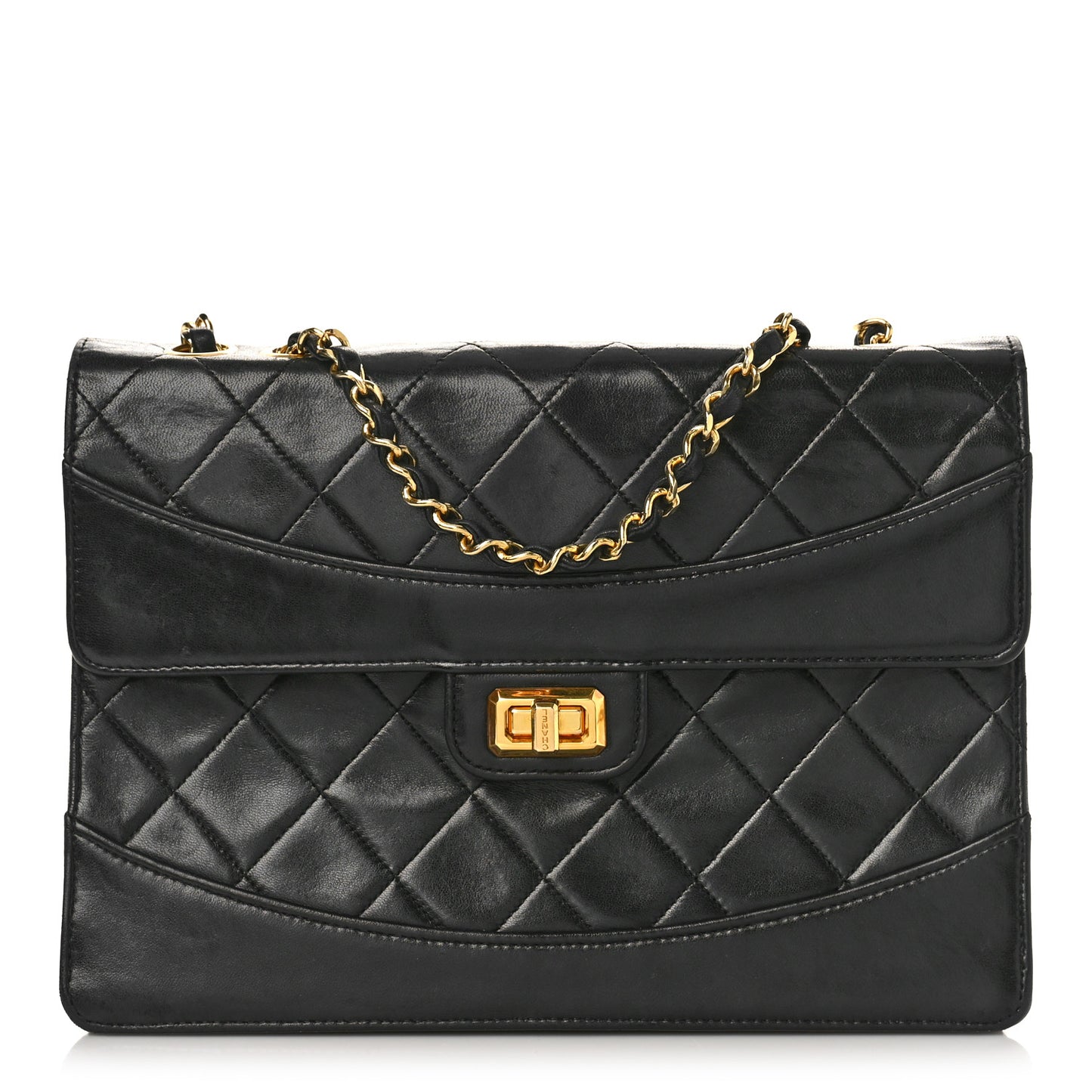 Lambskin Quilted Medium Mademoiselle Single Flap Black