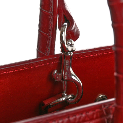 Saint Laurent Calfskin Crocodile Embossed Baby Sac De Jour Red 12 of 12