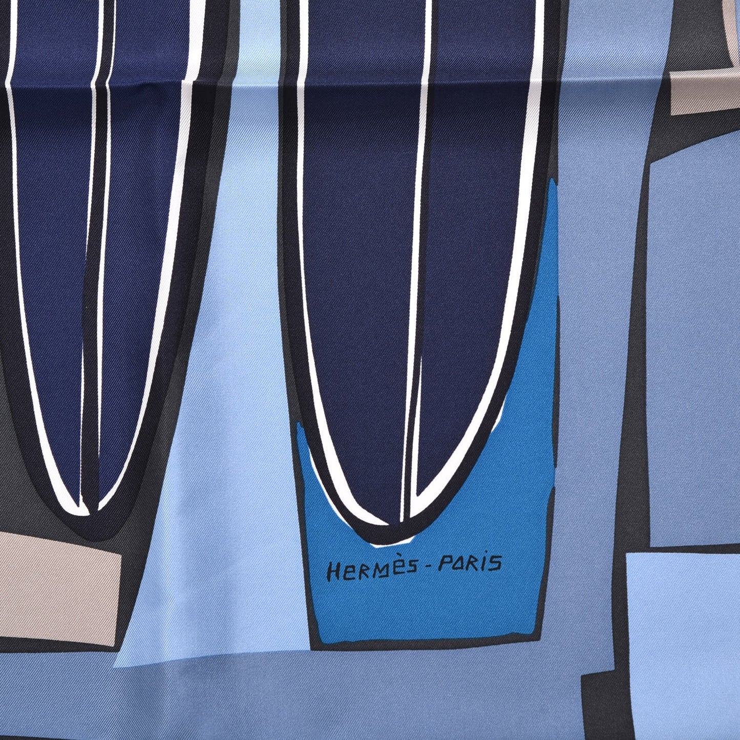 Silk Sea Surf and Fun Scarf 90 Anthracite Marine Jean