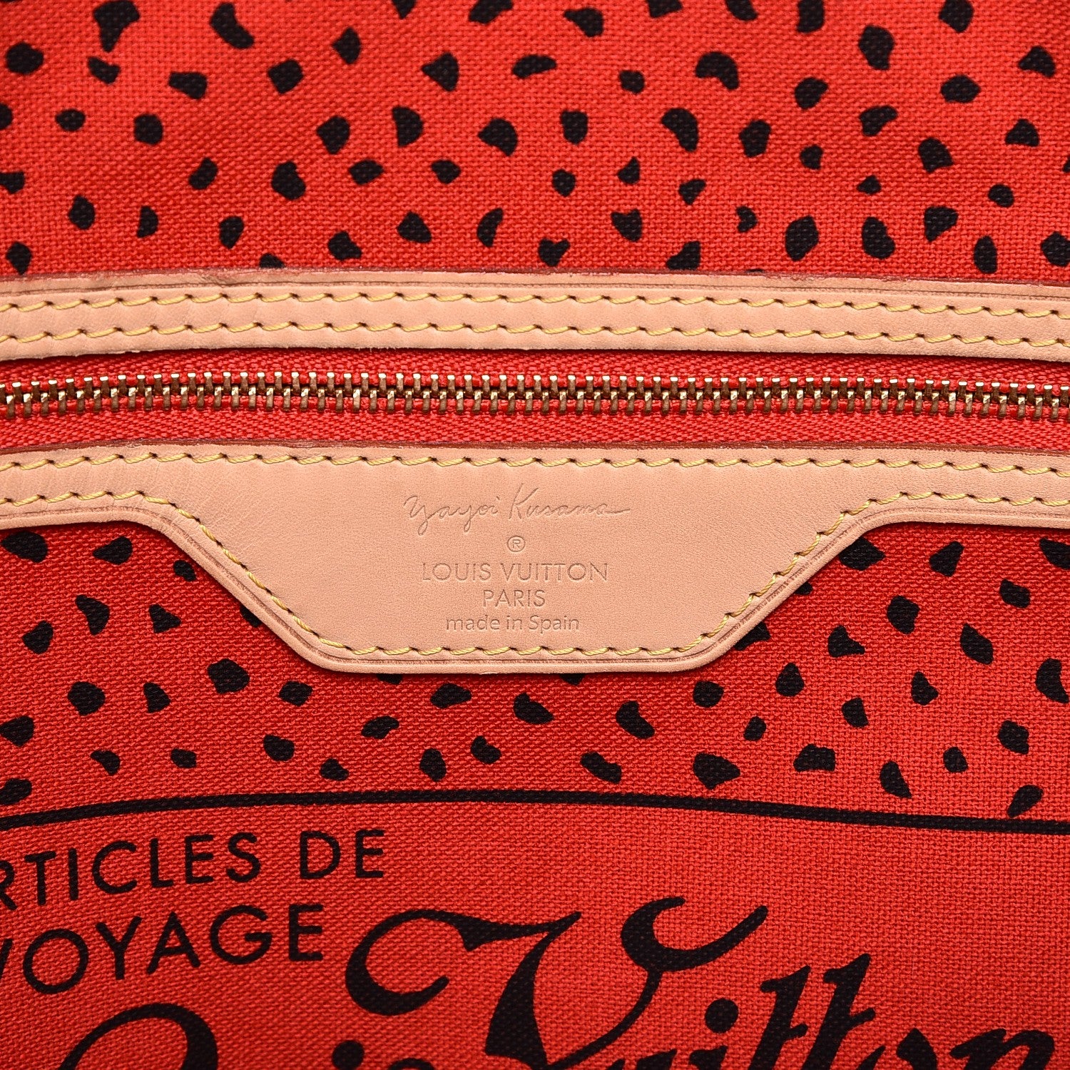 Louis Vuitton Monogram Kusama Waves Neverfull MM Red 6 of 8
