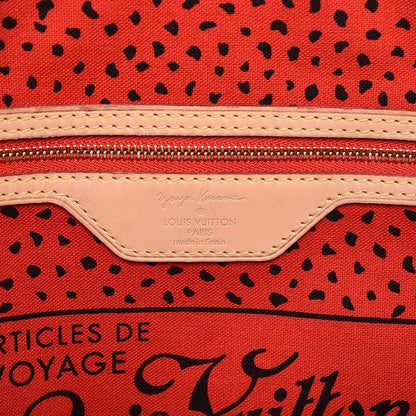 Louis Vuitton Monogram Kusama Waves Neverfull MM Red 6 of 8