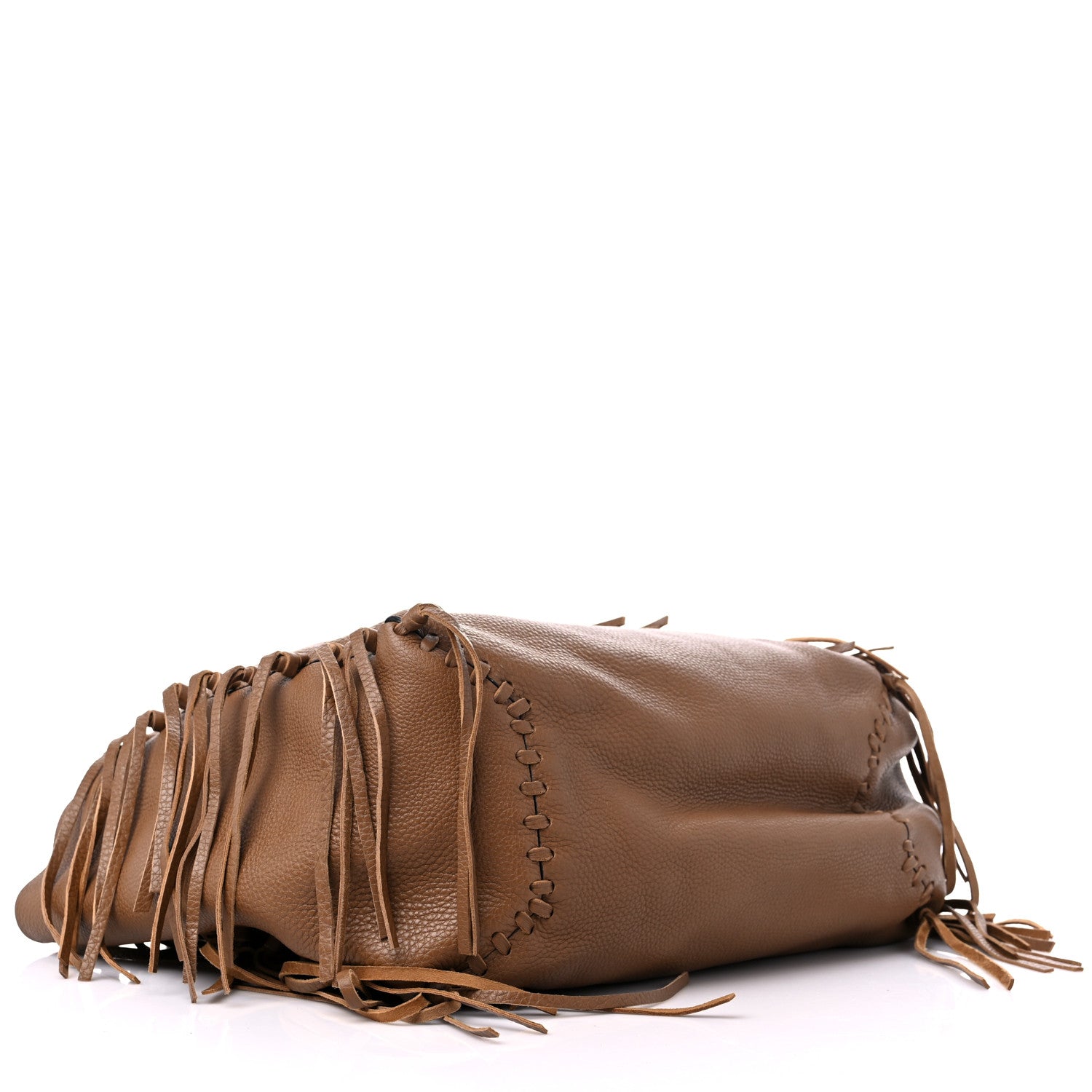 Valentino Garavani Grained Calfskin C-Rockee Fringe Tote Light Cuir 4 of 8