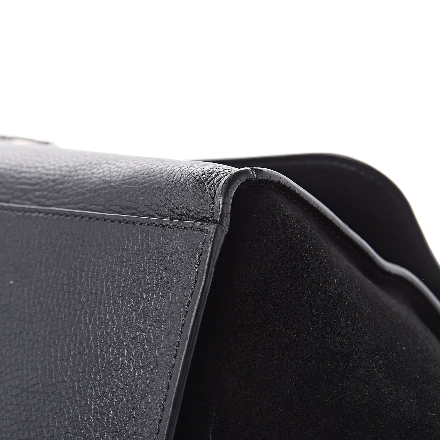 Celine Drummed Calfskin Suede Large Trapeze Black 15 of 16