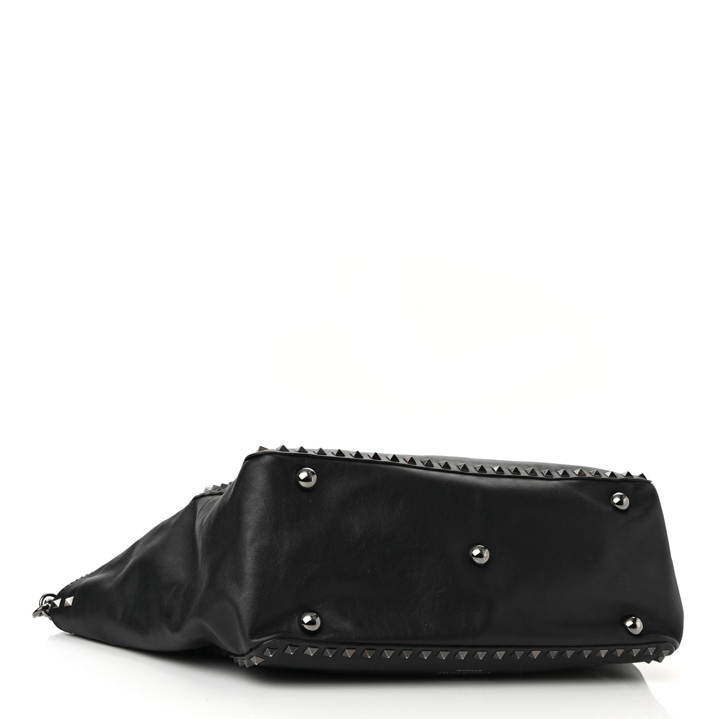 Vitello Medium Rockstud Tote Black