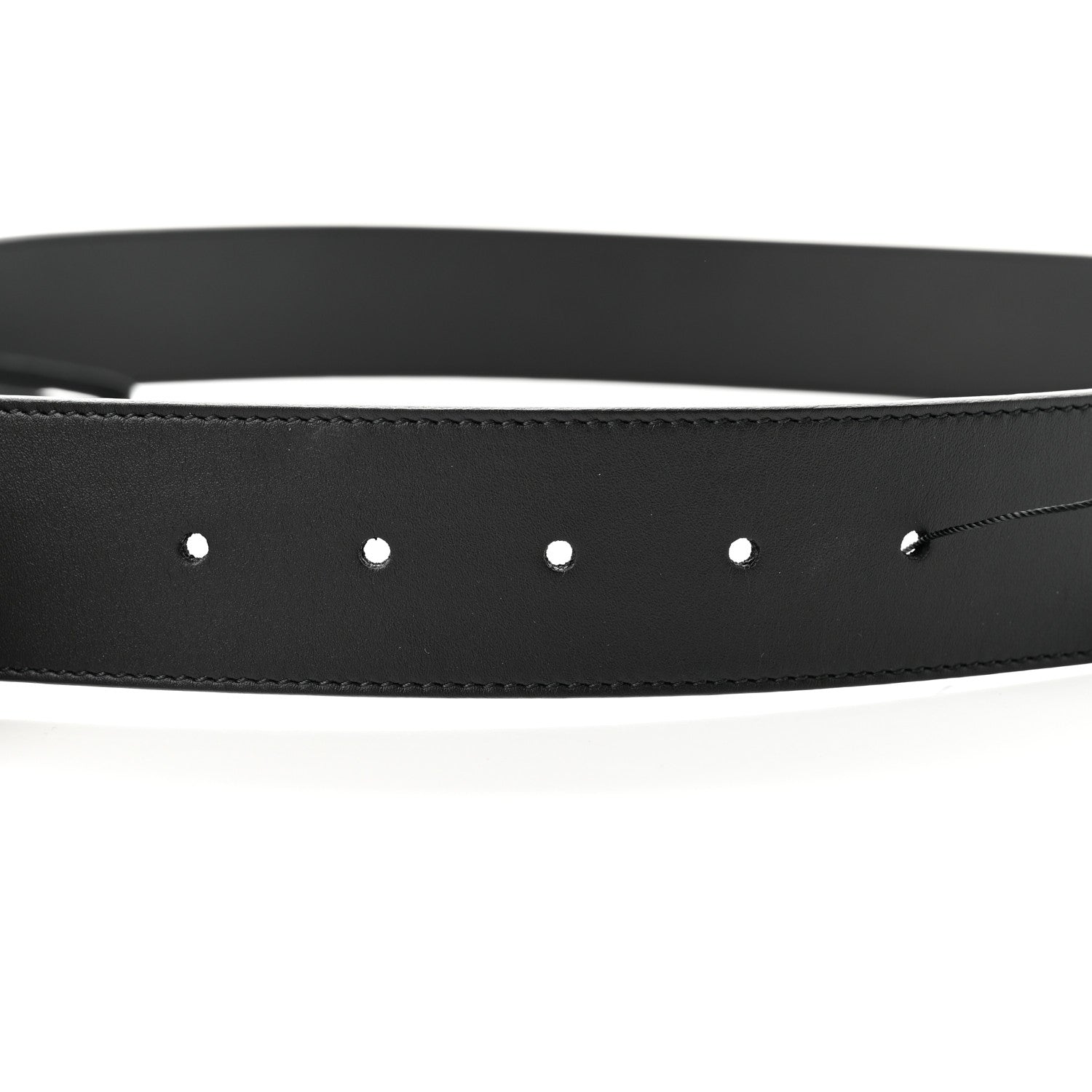 Gucci Moon Calfskin Pearl Double G 40mm Belt 75 30 Black Cream 4 of 5