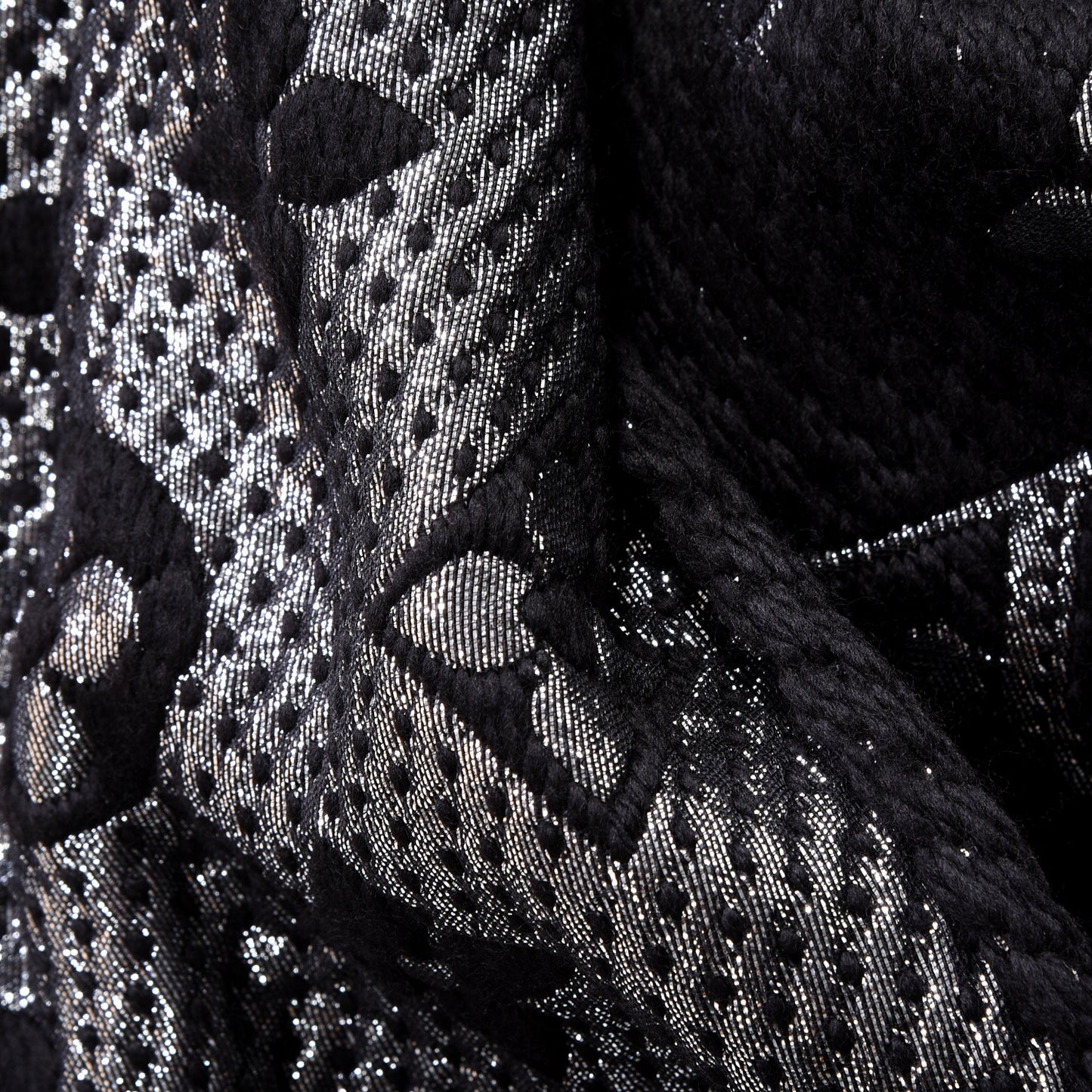 Wool Silk Logomania Shine Scarf Black