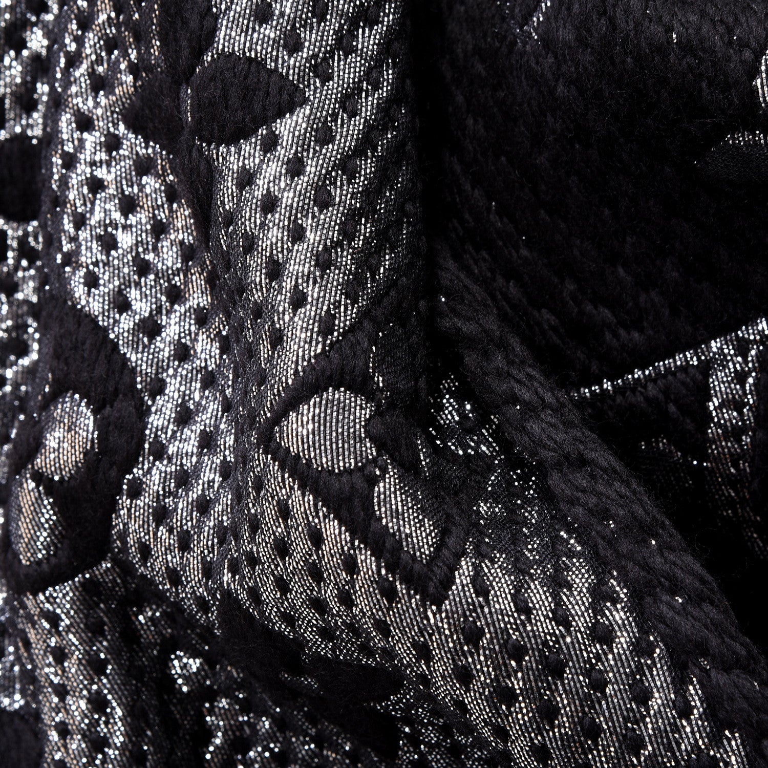 Louis Vuitton Wool Silk Logomania Shine Scarf Black 3 of 4