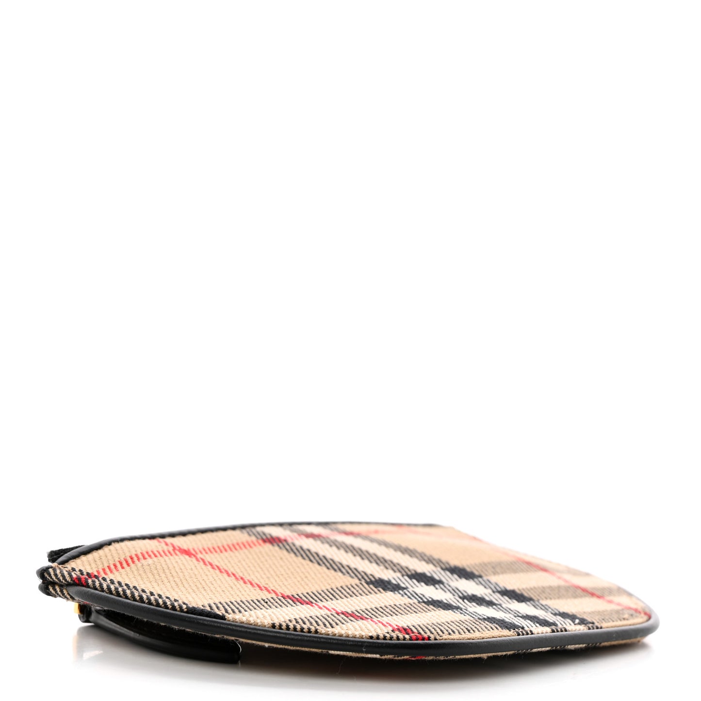 Cotton Calfskin Vintage Check Small Olympia Zip Pouch Archive Beige