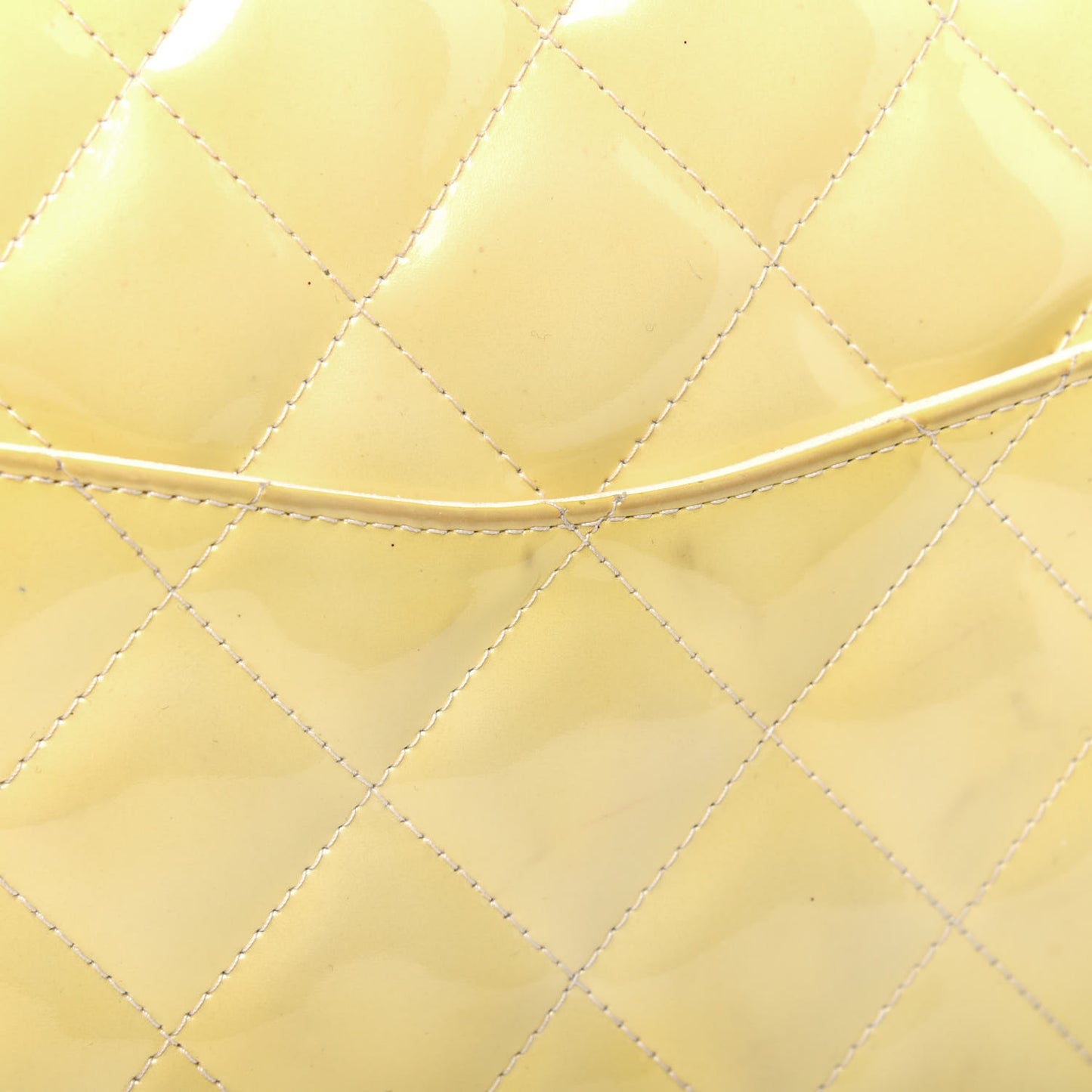 Patent Quilted Medium Single Flap Yellow