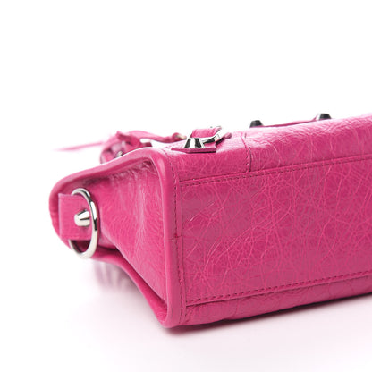 Balenciaga Agneau Classic Silver Hardware Mini City Rose Magenta 7 of 8